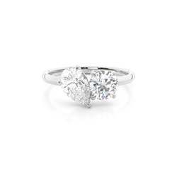 Toi Et Moi Pear And Round Diamond Engagement Ring