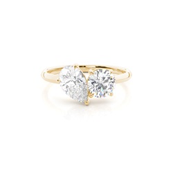Toi Et Moi Pear And Round Diamond Engagement Ring