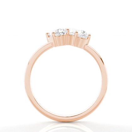 Oval Rose Gold Toi Et Moi Rings Diamond
