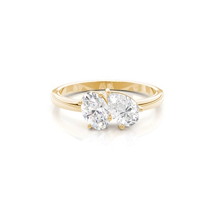 Mixed Shapes Yellow Gold Toi Et Moi Rings Diamond