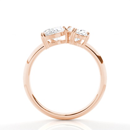 Oval Rose Gold Toi Et Moi Rings Diamond
