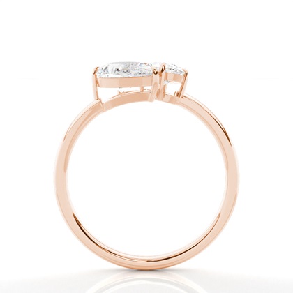 Oval Rose Gold Toi Et Moi Rings Diamond