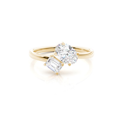 Mixed Shapes Yellow Gold Toi Et Moi Rings Diamond