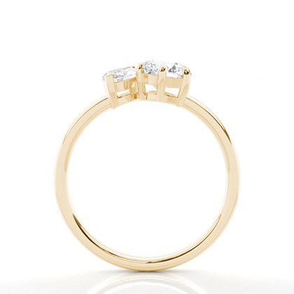 Mixed Shapes Yellow Gold Toi Et Moi Rings Diamond