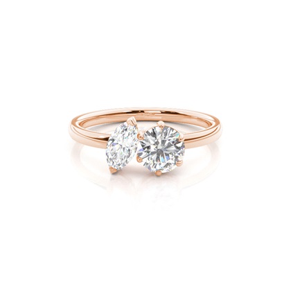 Rose Gold Toi Et Moi Rings Diamond