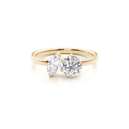 Yellow Gold Two Stone Diamond Rings