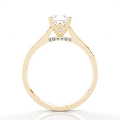 4 Prong Setting Round Diamond Side Stone Engagement Ring