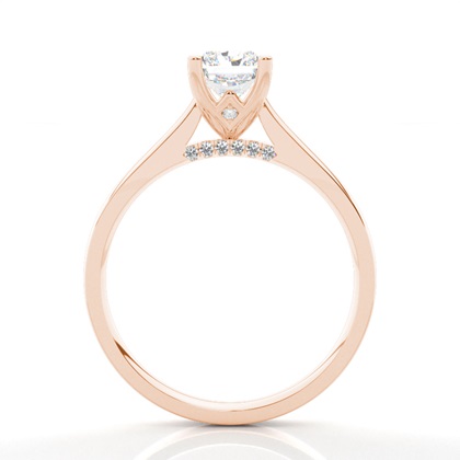 4 Prong-Einstellung Runder Diamantseite Stein Verlobungsring