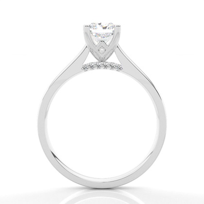 4 Prong-Einstellung Runder Diamantseite Stein Verlobungsring