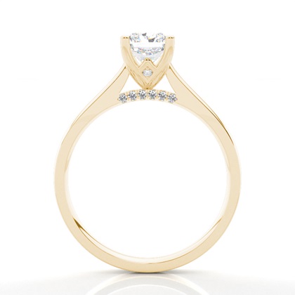 4 Prong Setting Round Diamond Side Stone Engagement Ring