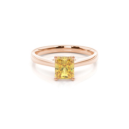 Prong Setting Yellow Diamond Side Stone Engagement Ring