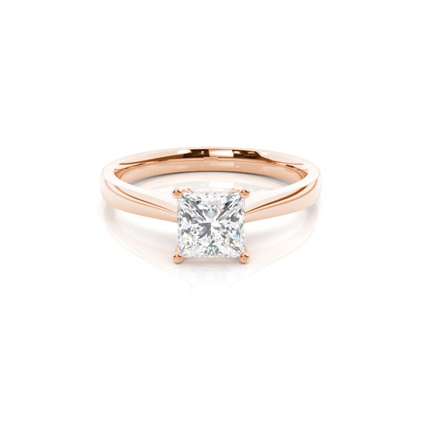 4 Prong Setting Round Diamond Side Stone Engagement Ring