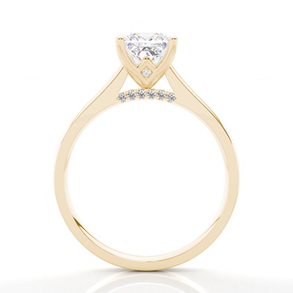 4 Prong Setting Round Diamond Side Stone Engagement Ring