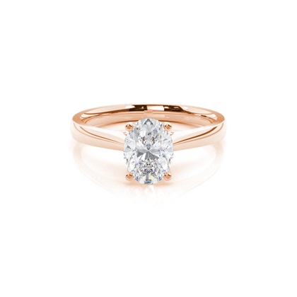 4 Prong Setting Round Moissanite Side Stone Engagement Ring