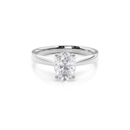 4 Prong Setting Round Moissanite Side Stone Engagement Ring