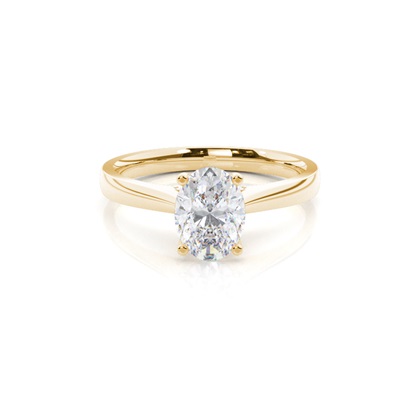 4 Prong Setting Round Moissanite Side Stone Engagement Ring
