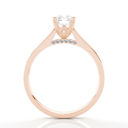 4 Prong-Einstellung Runder Diamantseite Stein Verlobungsring