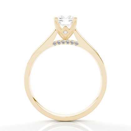 4 Prong Setting Round Diamond Side Stone Engagement Ring