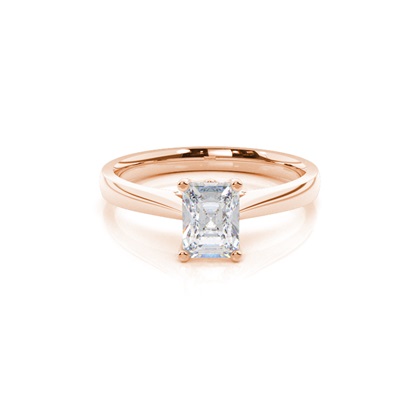 4 Prong Setting Round Moissanite Side Stone Engagement Ring