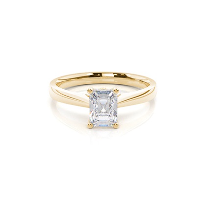 4 Prong Setting Round Moissanite Side Stone Engagement Ring