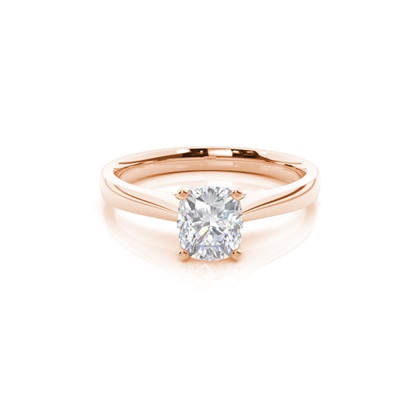 4 Prong Setting Round Moissanite Side Stone Engagement Ring