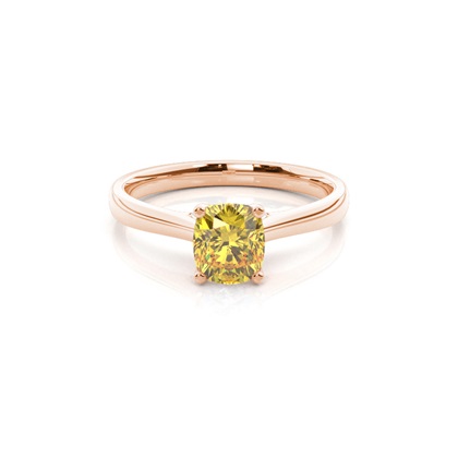 Prong Setting Yellow Diamond Side Stone Engagement Ring