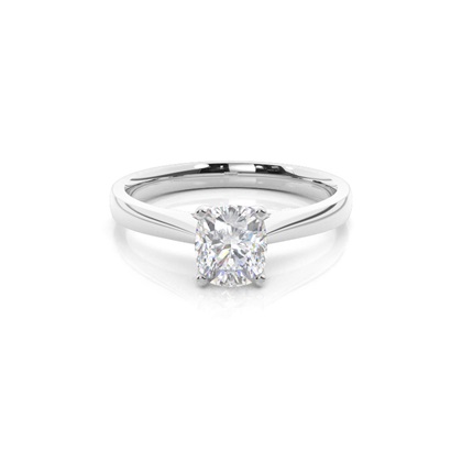 4 Prong Setting Round Moissanite Side Stone Engagement Ring