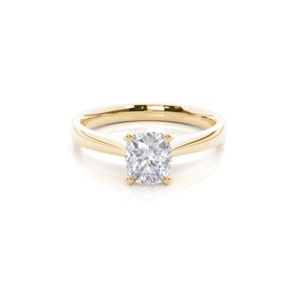 4 Prong Setting Round Moissanite Side Stone Engagement Ring