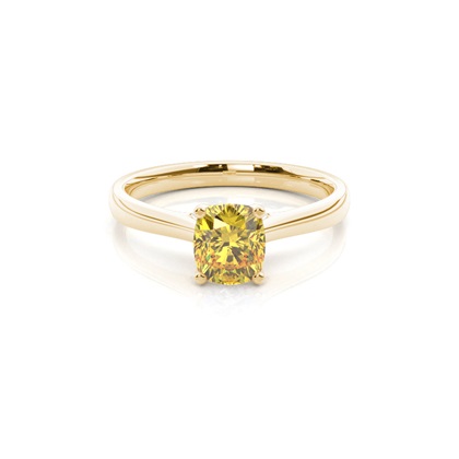 Prong Setting Yellow Diamond Side Stone Engagement Ring
