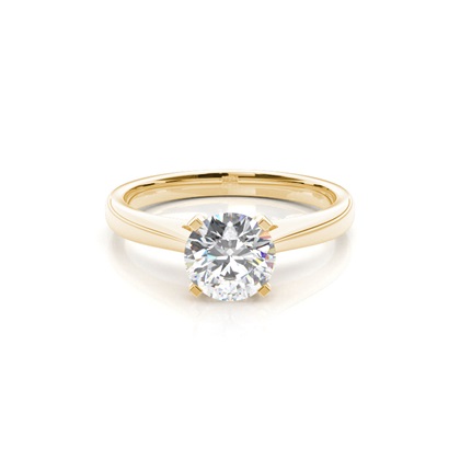 4 Prong Setting Round Diamond Side Stone Engagement Ring