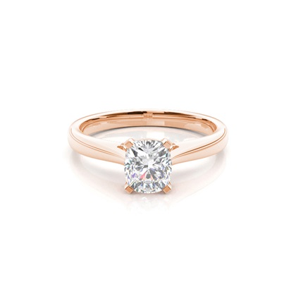 4 Prong Setting Round Diamond Side Stone Engagement Ring