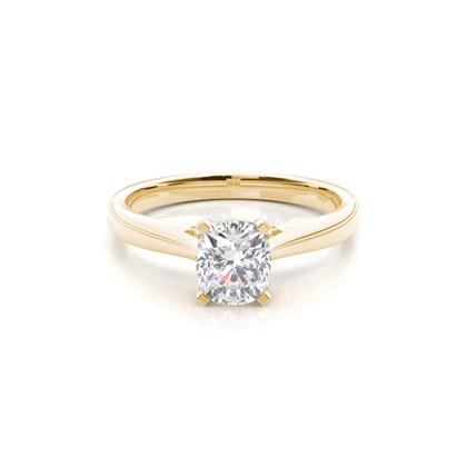 4 Prong Setting Round Diamond Side Stone Engagement Ring