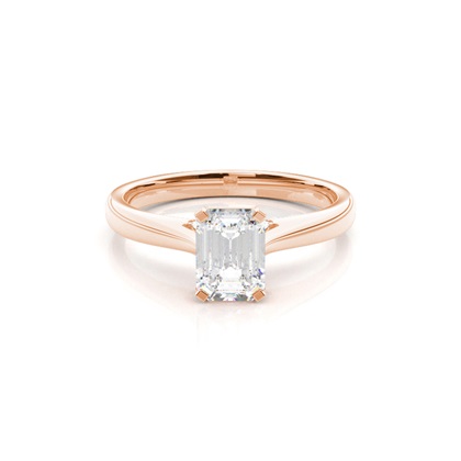 4 Prong Setting Round Diamond Side Stone Engagement Ring