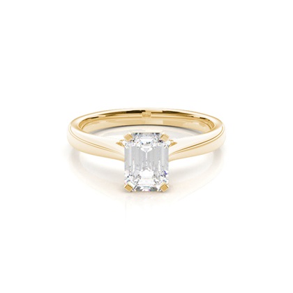 4 Prong Setting Round Diamond Side Stone Engagement Ring
