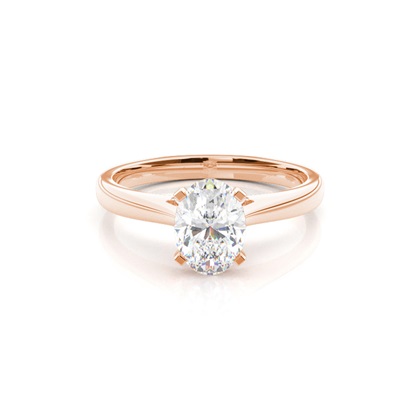 4 Prong Setting Round Diamond Side Stone Engagement Ring