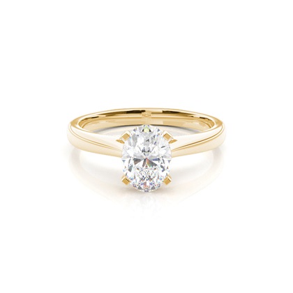 4 Prong Setting Round Diamond Side Stone Engagement Ring