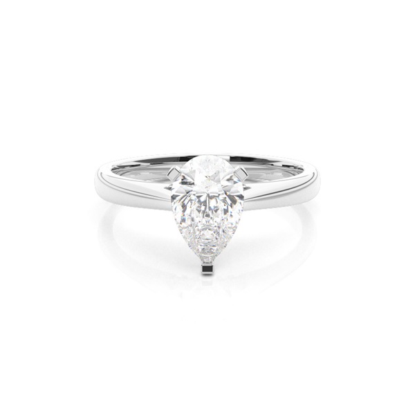 4 Prong Setting Round Diamond Side Stone Engagement Ring