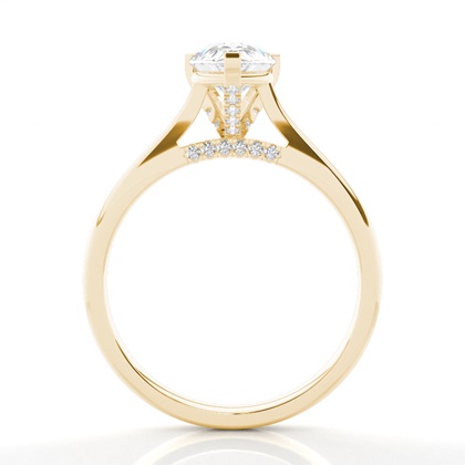 4 Prong Setting Round Diamond Side Stone Engagement Ring