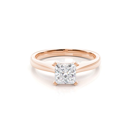 4 Prong Setting Round Diamond Side Stone Engagement Ring