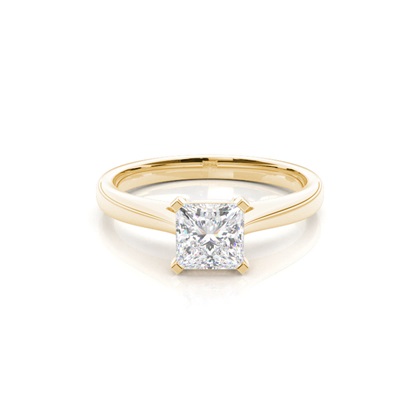 4 Prong Setting Round Diamond Side Stone Engagement Ring
