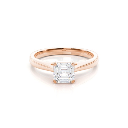 4 Prong Setting Round Diamond Side Stone Engagement Ring