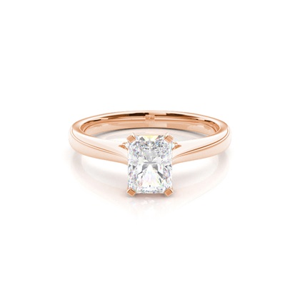 4 Prong Setting Round Diamond Side Stone Engagement Ring