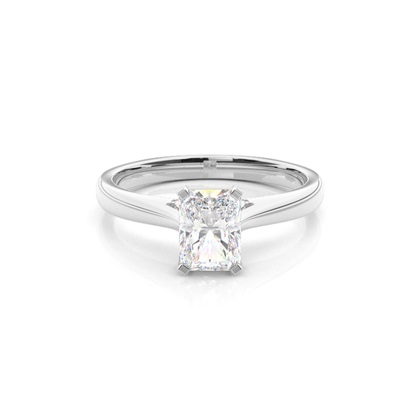 4 Prong Setting Round Diamond Side Stone Engagement Ring