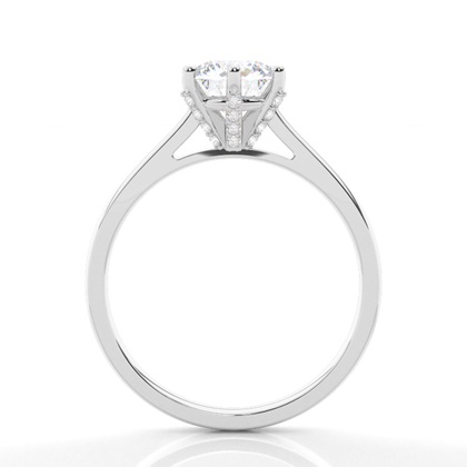 Verlobungsring Mit 6 Krappen In Runder Moissanit-Seitensteinfassung