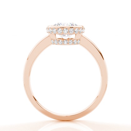 Vollständige Lünette, Die Runder Moissanit-seite-Stein-Verlobungsring Einstellen