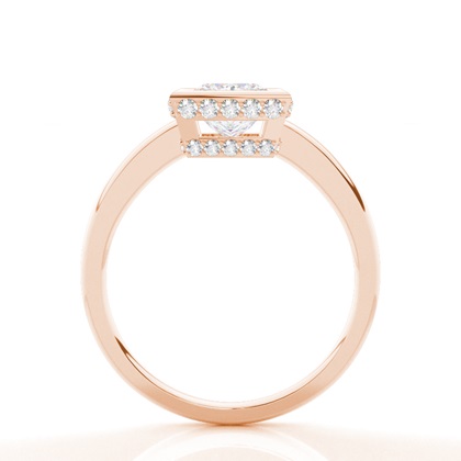 Vollständige Lünette, Die Runder Moissanit-seite-Stein-Verlobungsring Einstellen