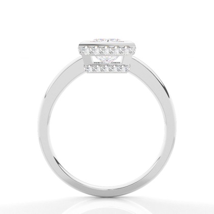 Vollständige Lünette, Die Runder Moissanit-seite-Stein-Verlobungsring Einstellen