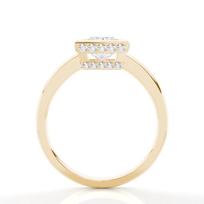 Vollständige Lünette, Die Runder Moissanit-seite-Stein-Verlobungsring Einstellen