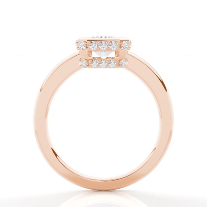 Vollständige Lünette, Die Runder Diamantseite-Stein-Verlobungsring Einstellen