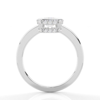 Vollständige Lünette, Die Runder Diamantseite-Stein-Verlobungsring Einstellen